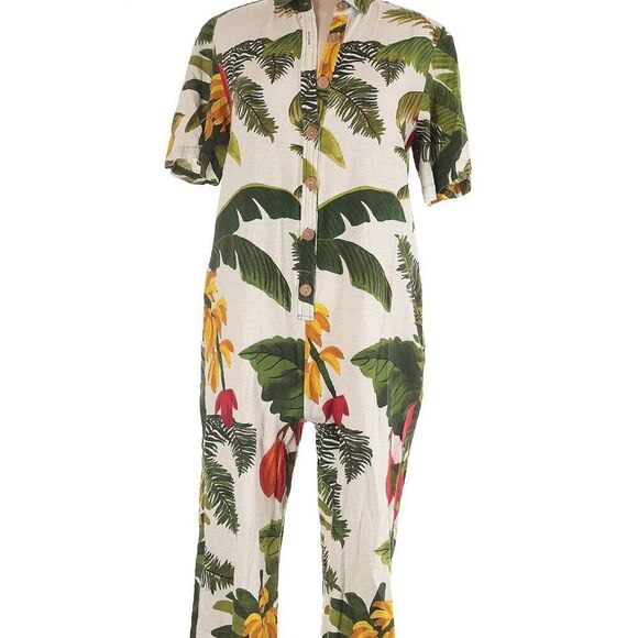 Farm Rio white cocoa forest jumpsuit size M - Picture 4 of 9